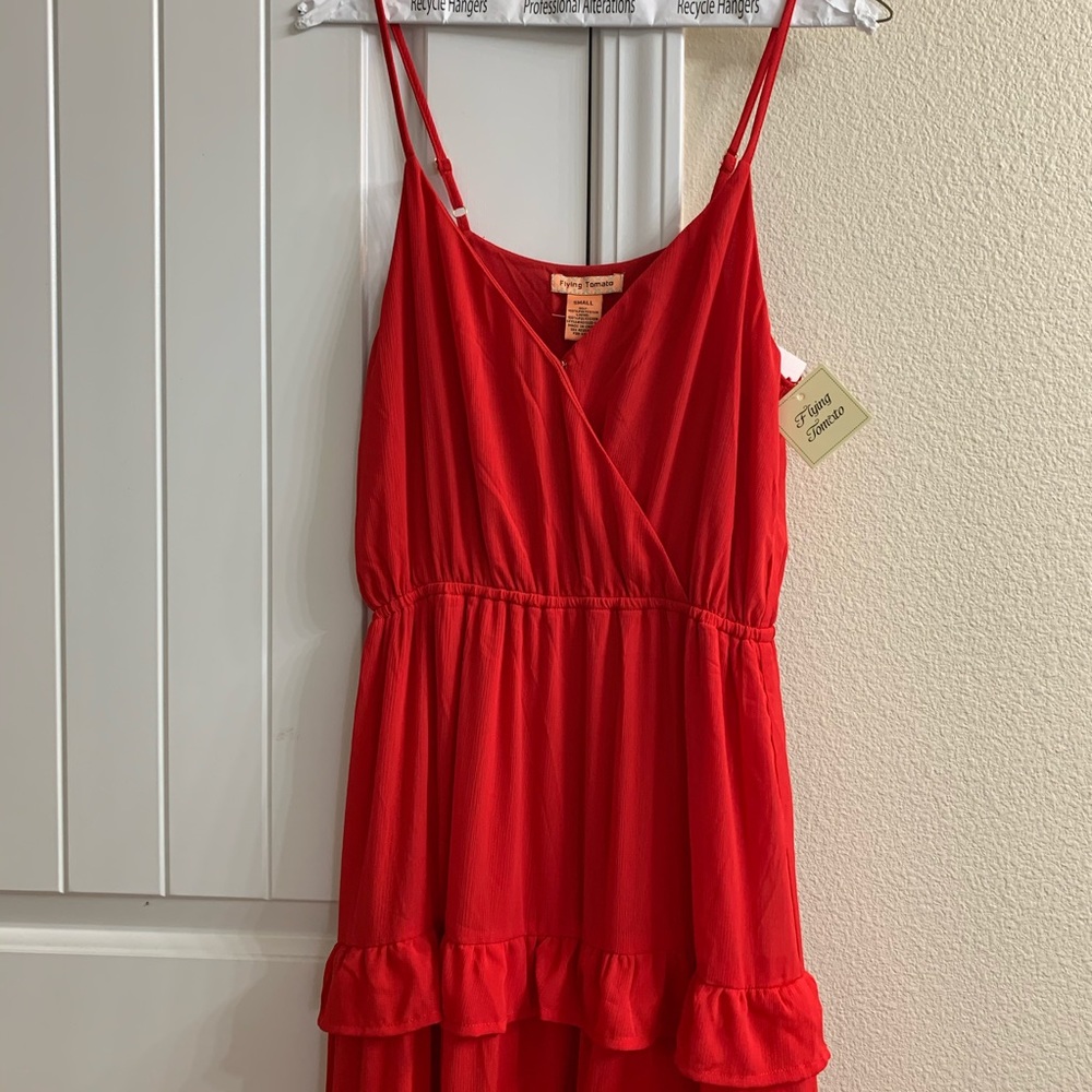NEW Long Ruffle Red Dress - Picture 5 of 5